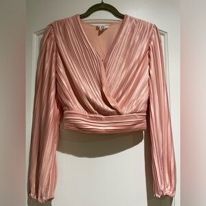 Japna Elegant Pink Pleated Women's Top